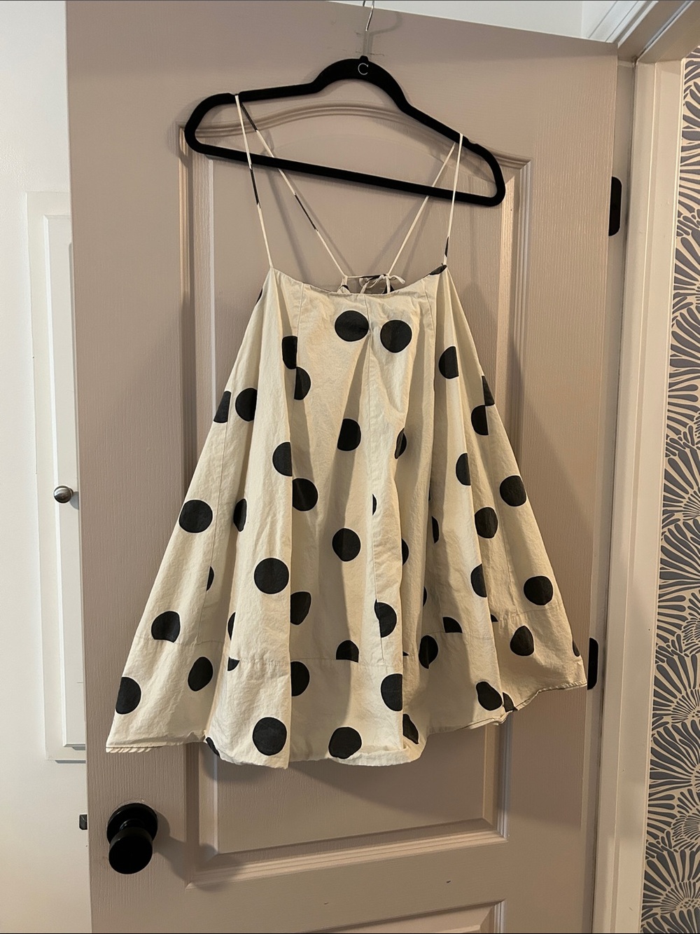 BUCKETLIST Cream Spotted Polka Dot Spaghetti Strap Cami